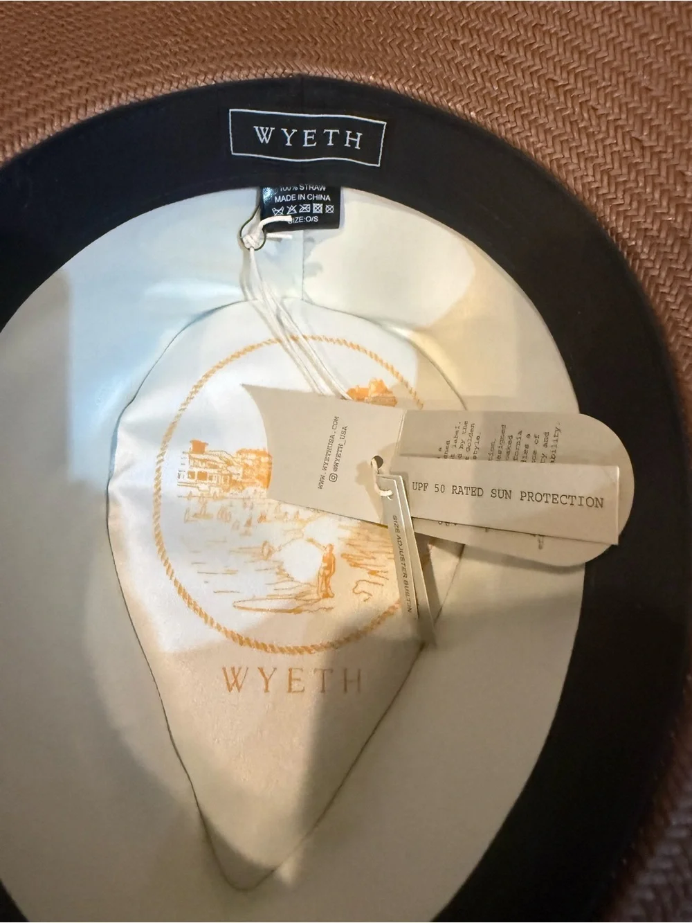 Wyeth mens Brown Straw Hat new